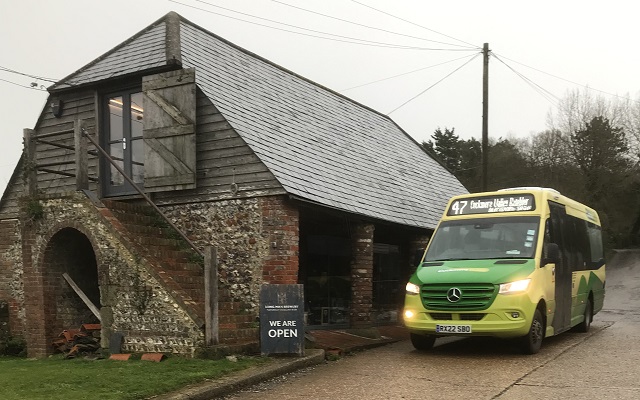 Bus at the Longman Brewery, Litlington